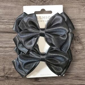2 Pack Black Hair Bows